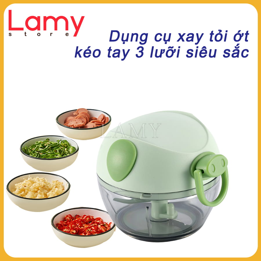 Máy xay tỏi ớt, xay đồ ăn dặm hình con heo cầm tay mini