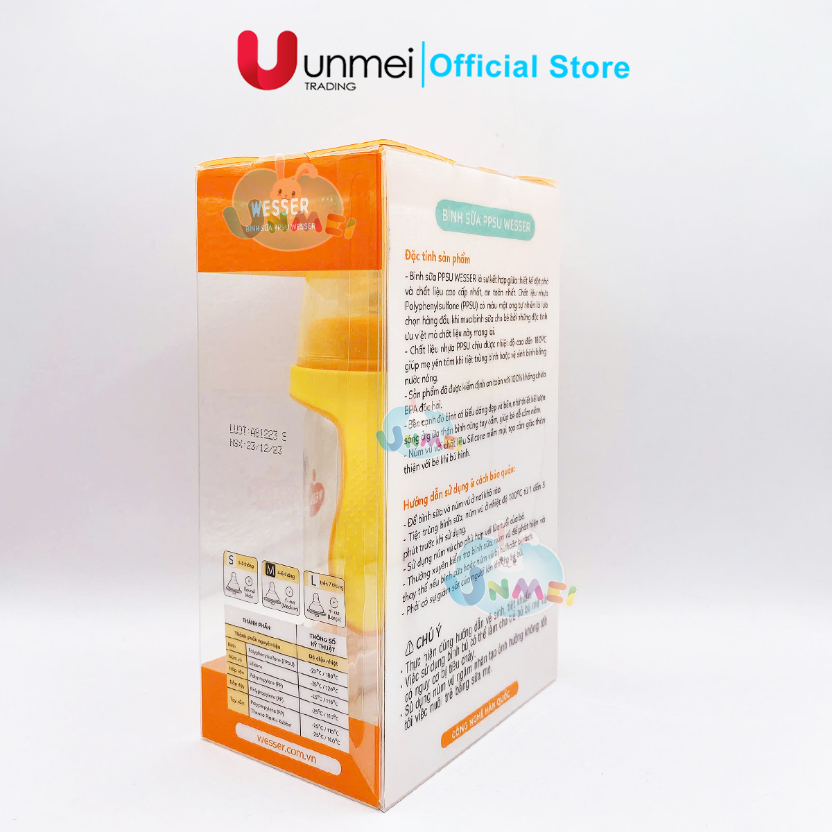 Bình Sữa Wesser PPSU 260ml (CỔ RỘNG)