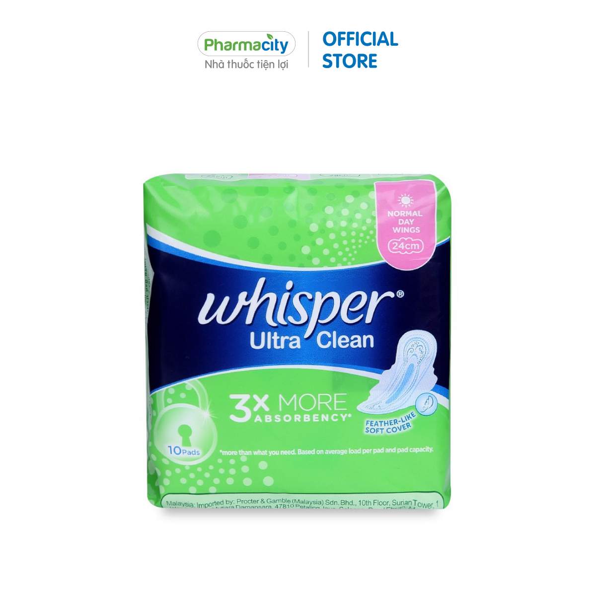 Băng vệ sinh siêu mỏng cánh Whisper Ultra Clean (10 miếng/gói)