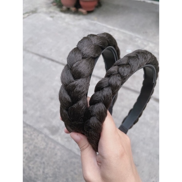 Băng đô bính phồng tóc giả / bờm tết phồng tóc giả tơ dập phồng , có răng cài cô định