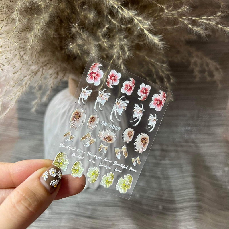 Stick lụa 5d cao cấp - mẫu mới 2023 -phụ kiện trang trí nail
