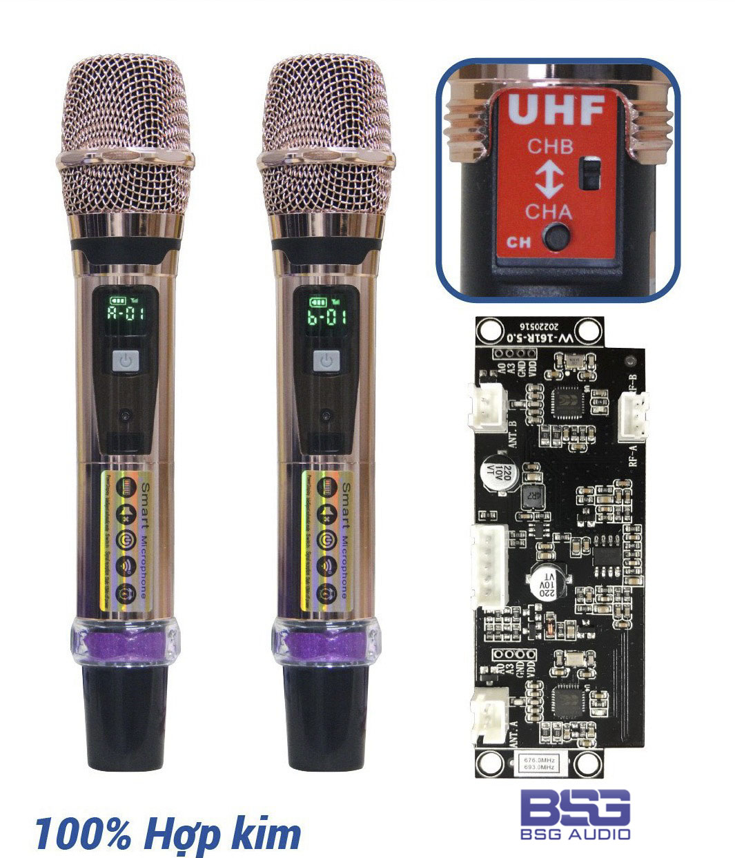 Micro Loa Kéo UGX-23 Cao Cấp Kim Loại Nhôm - 2 Kênh Riêng Biệt