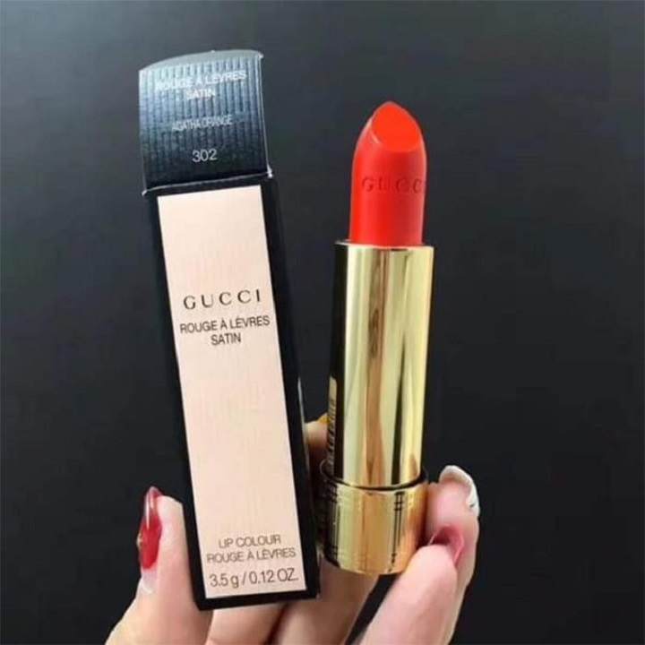 Son Gucci Màu 302 Agatha Orange Matte Cam Đỏ