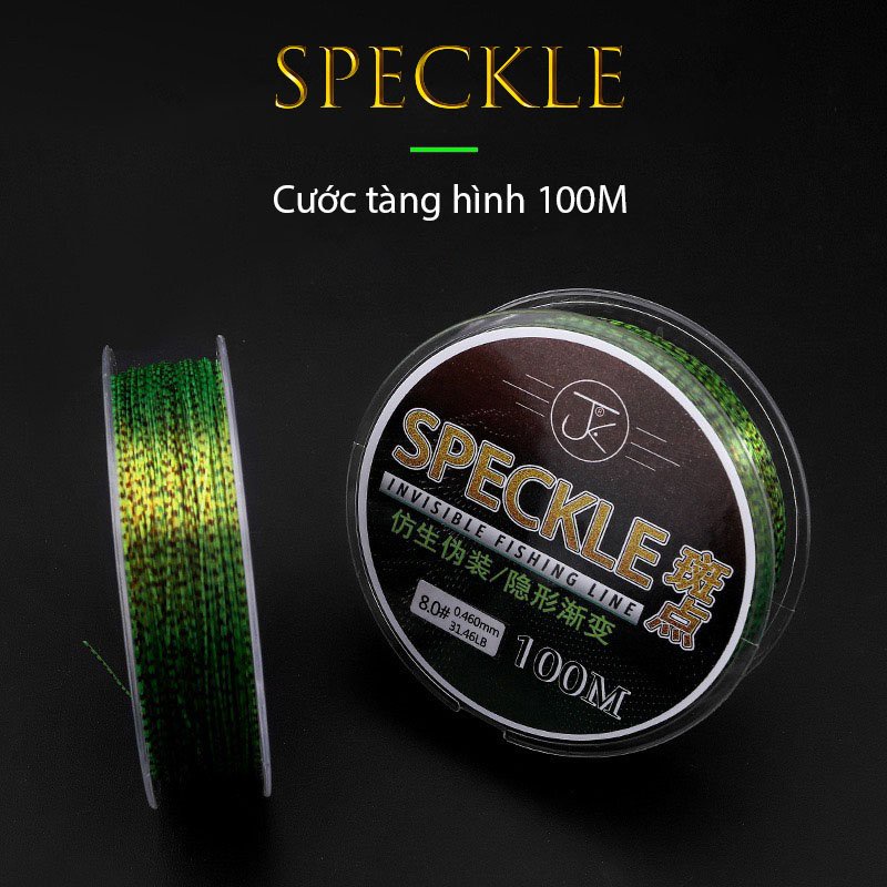 Cước câu cá tàng hình nylon speckle dây câu cá 100m siêu bền, dù câu cá giá rẻ