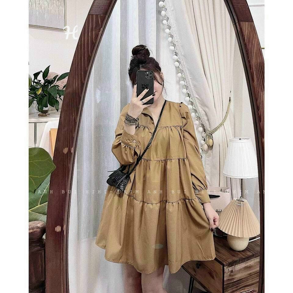 [FREESHIP MAX + HOÀN TIỀN MAX 15%] ĐẦM KATE NÂU XÒE DỄ THƯƠNG XINH