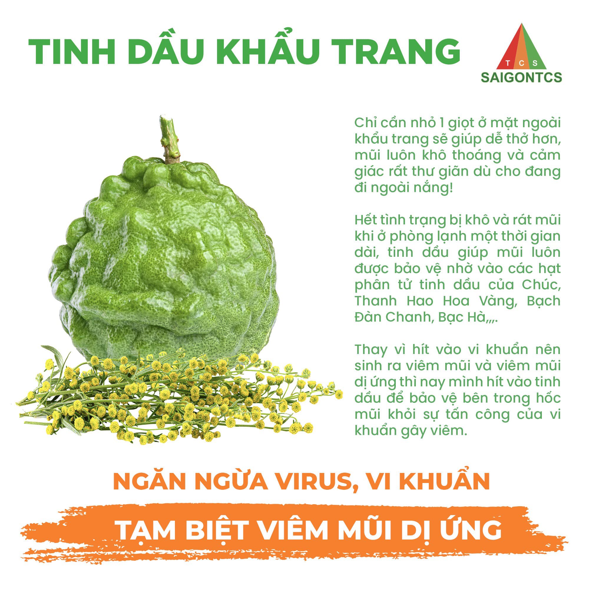 Tinh Dầu Khẩu Trang TCS - Sài Gòn TCS