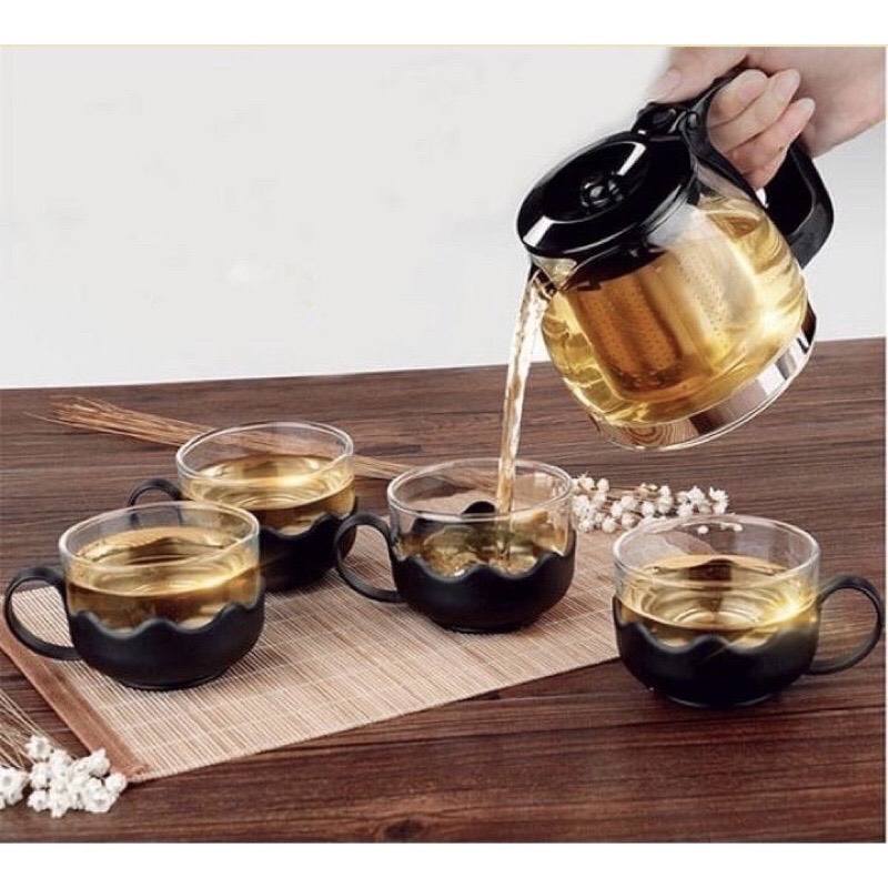 [HCM]Bộ ấm chén pha trà thủy tinh có lõi lọc - SIÊU RẺ