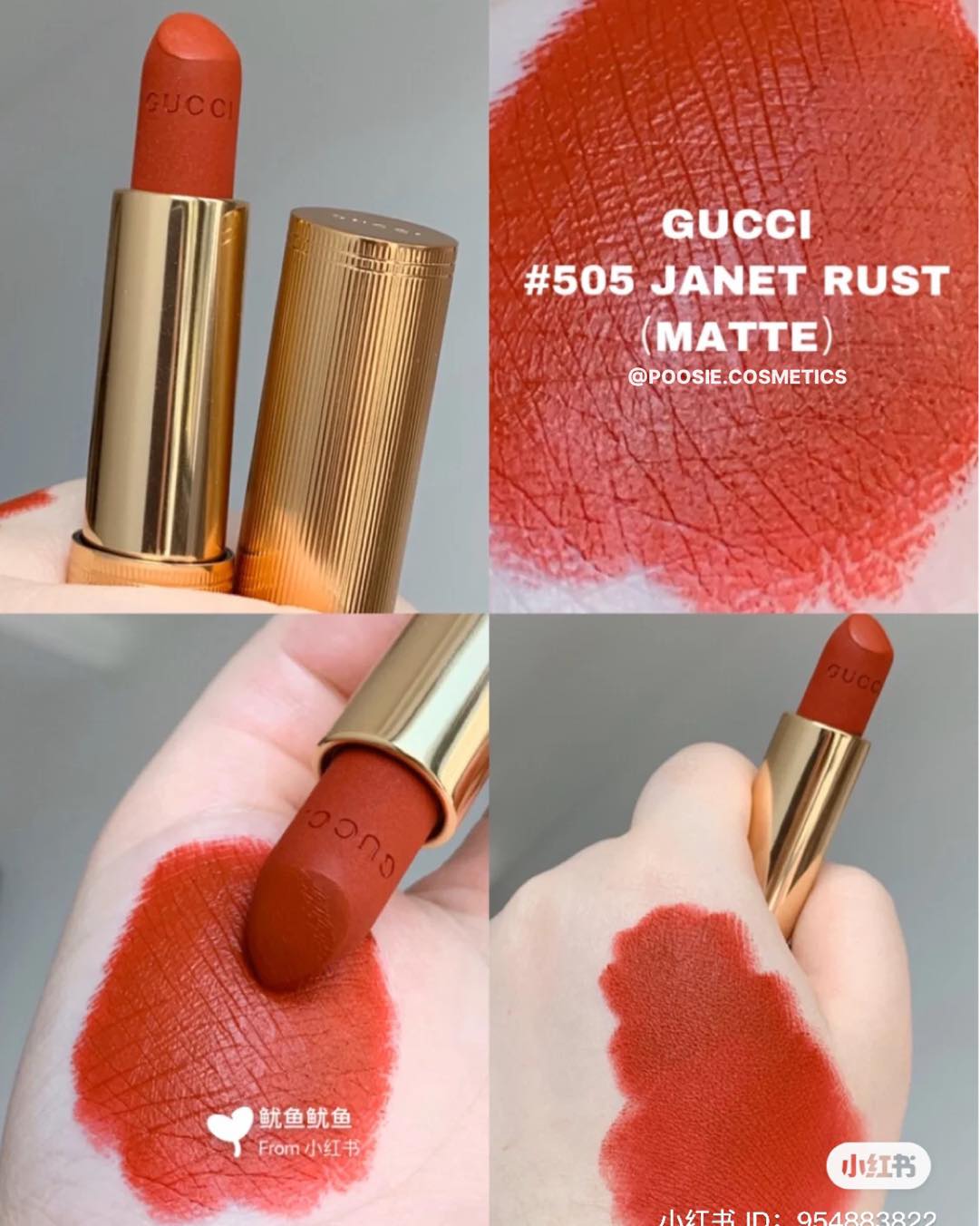 Son Gucci 505 Mat Janet Rust đỏ nâu
