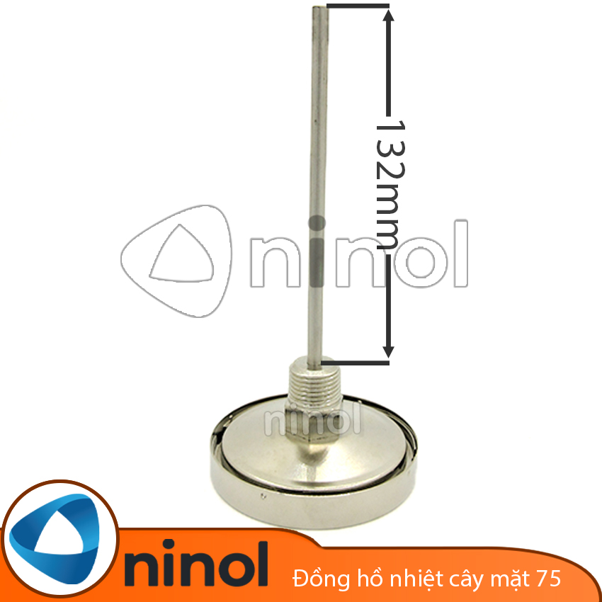 Đồng hồ đo nhiệt độ inox chân sau mặt 75