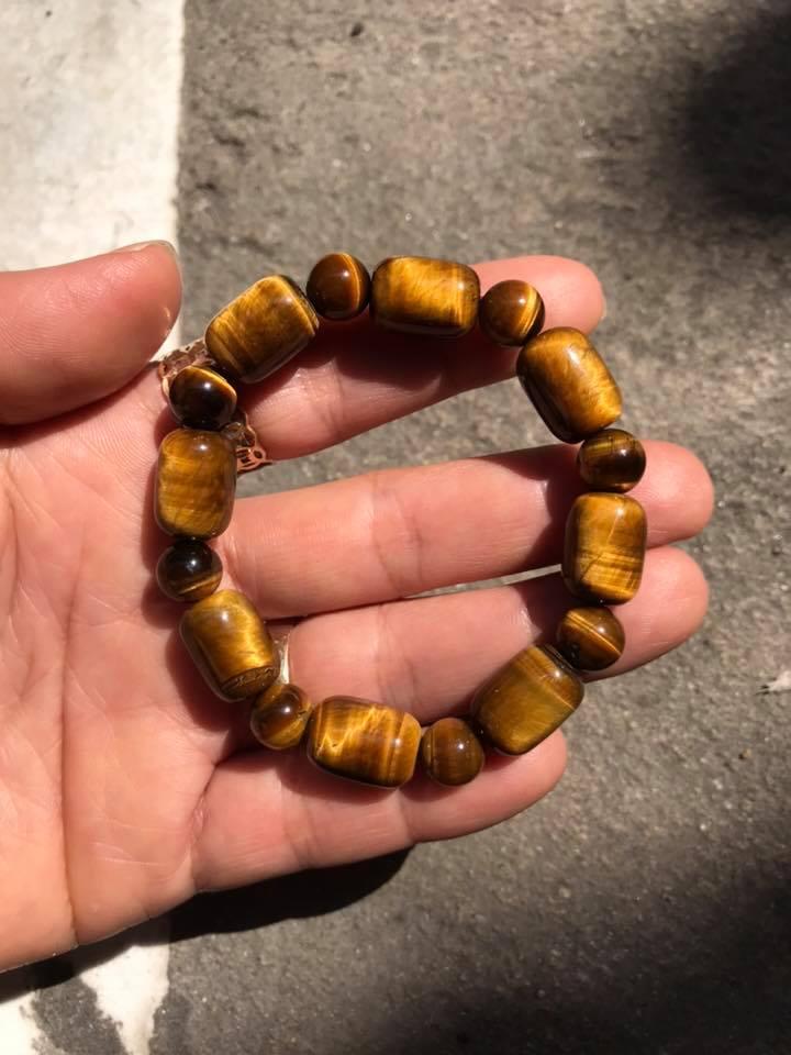 [HCM]VÒNG TAY LU THỐNG MIX HẠT TRÒN ĐÁ MẮT HỔ VÀNG HÀNG AA