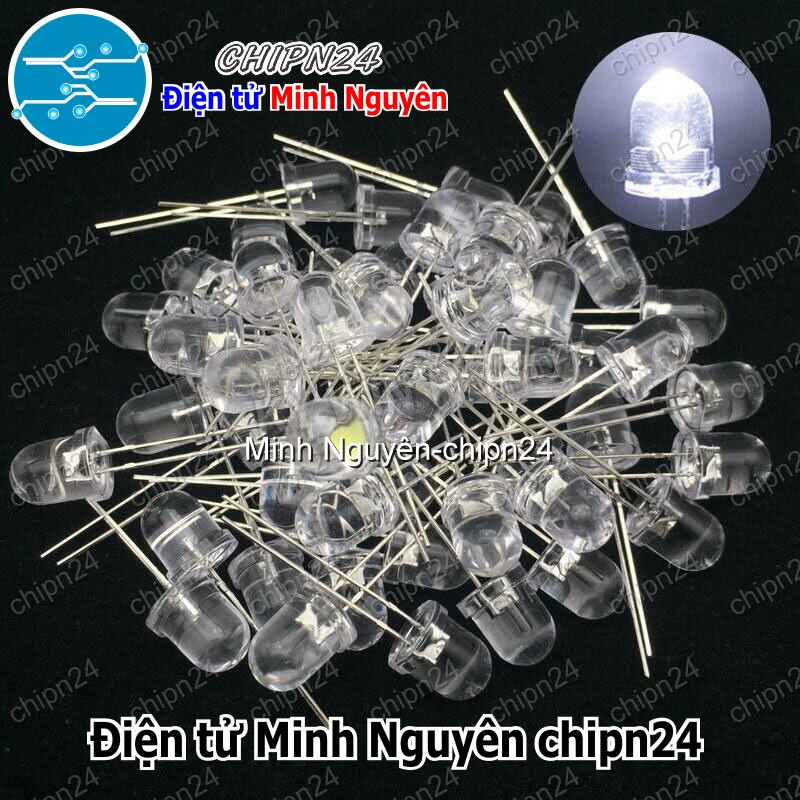 [10 con] (TK3) Led 8mm Vỏ Đục Màu ra Màu (Đỏ/Vàng/Xanh Lá/Dương/Trắng) - [Chọn Loại] - HHH.00194