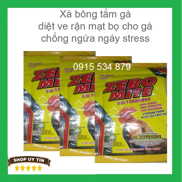 Zero mite 3 gói xà bông tắm gà [ShopGaVip]
