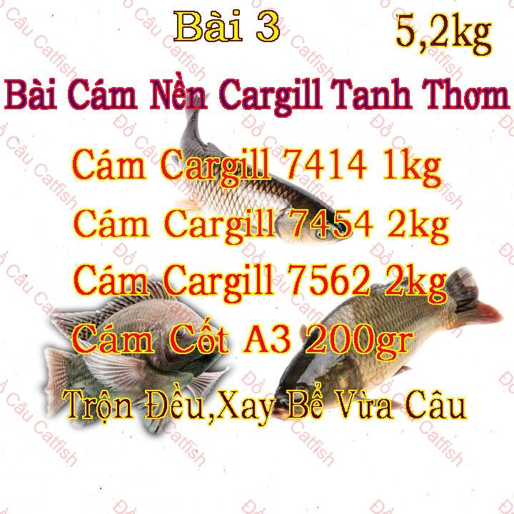 Bài cám nền cargill tanh thơm 7114-1kg 7454-2kg 7562-2kg gói cốt a3-cám cargill câu cá-cám xay 7414