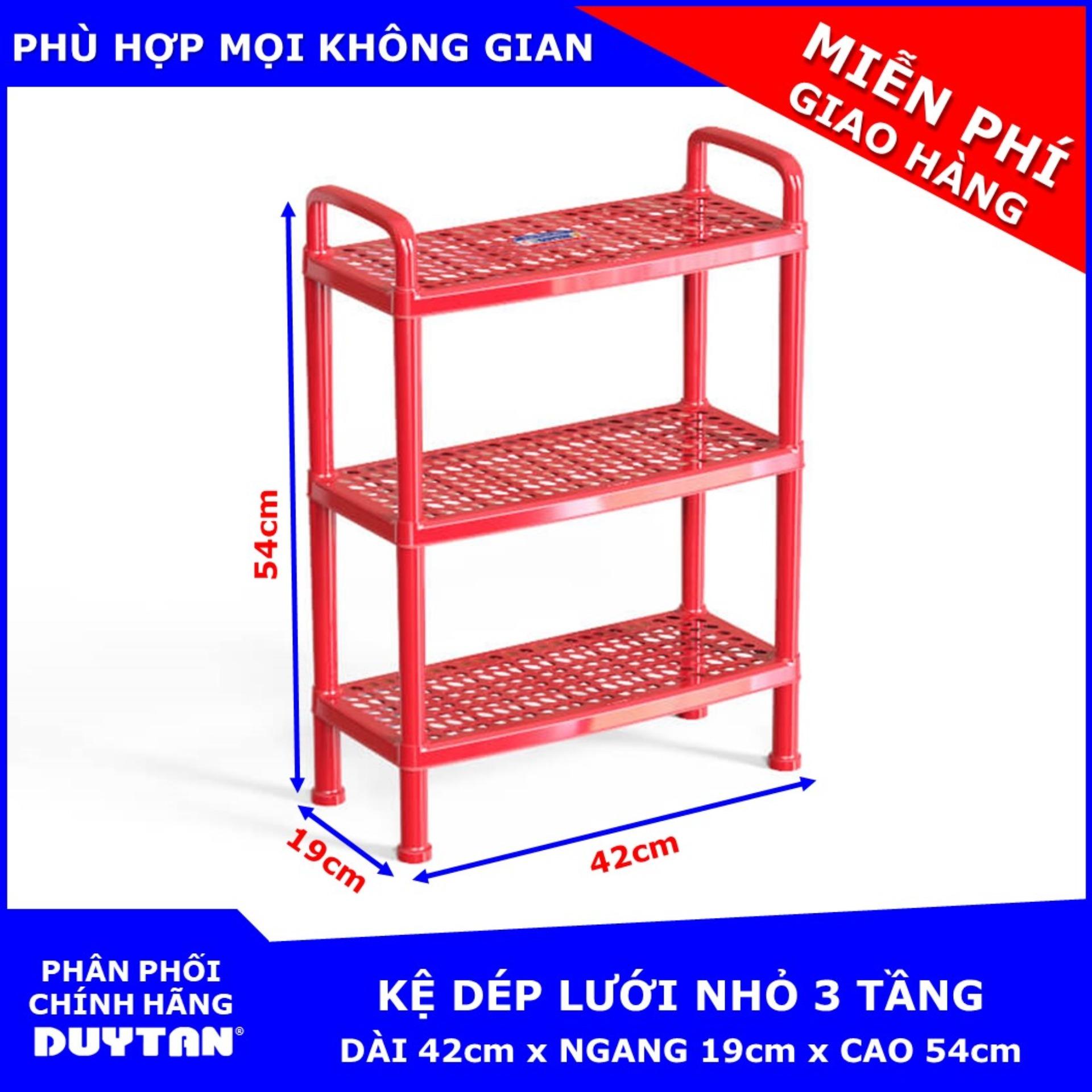 Kệ dép lưới nhỏ Duy Tân 3 tầng - Giao màu mẫu nhiên