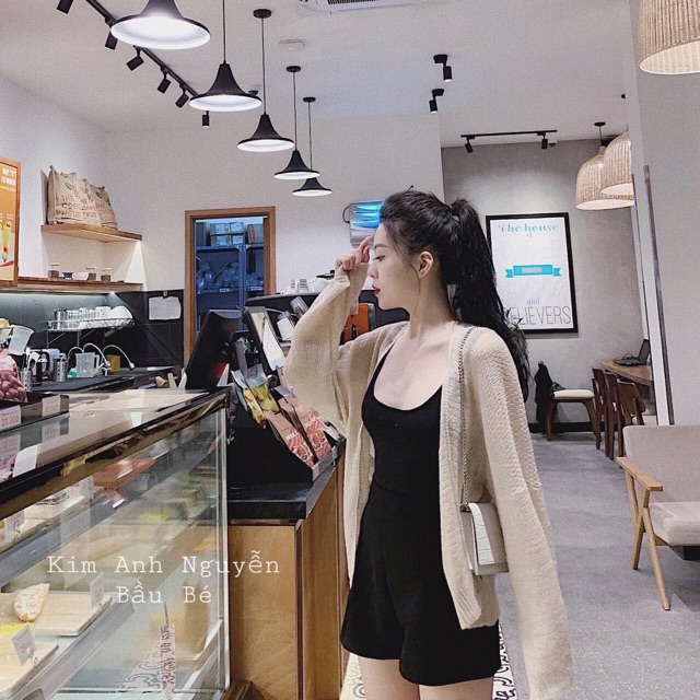 Áo khoác len cardigan ( ảnh thật )(mỏng nhẹ)