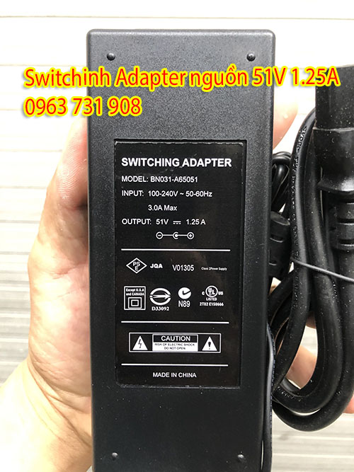 Adapter cho swit poe 51v 1.25a
