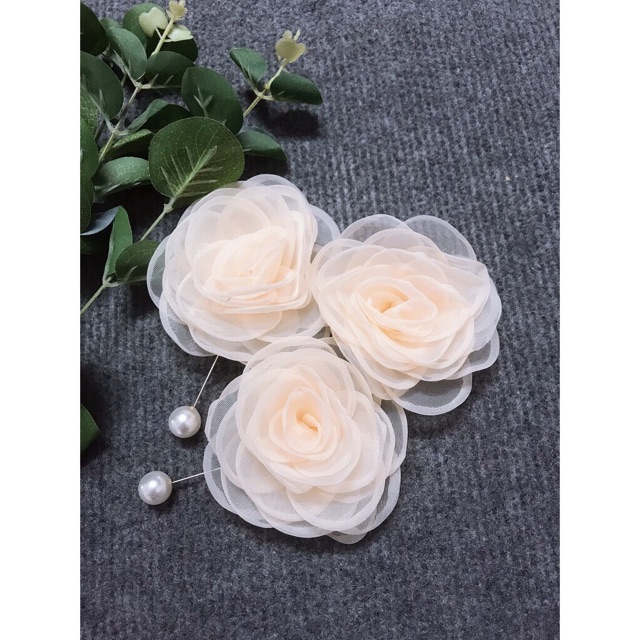 Hoa Cài Áo , Hoa Hồng Cài Áo [HANN HANDMADE - Hoa cài áo, phụ kiện thời trang sỉ]