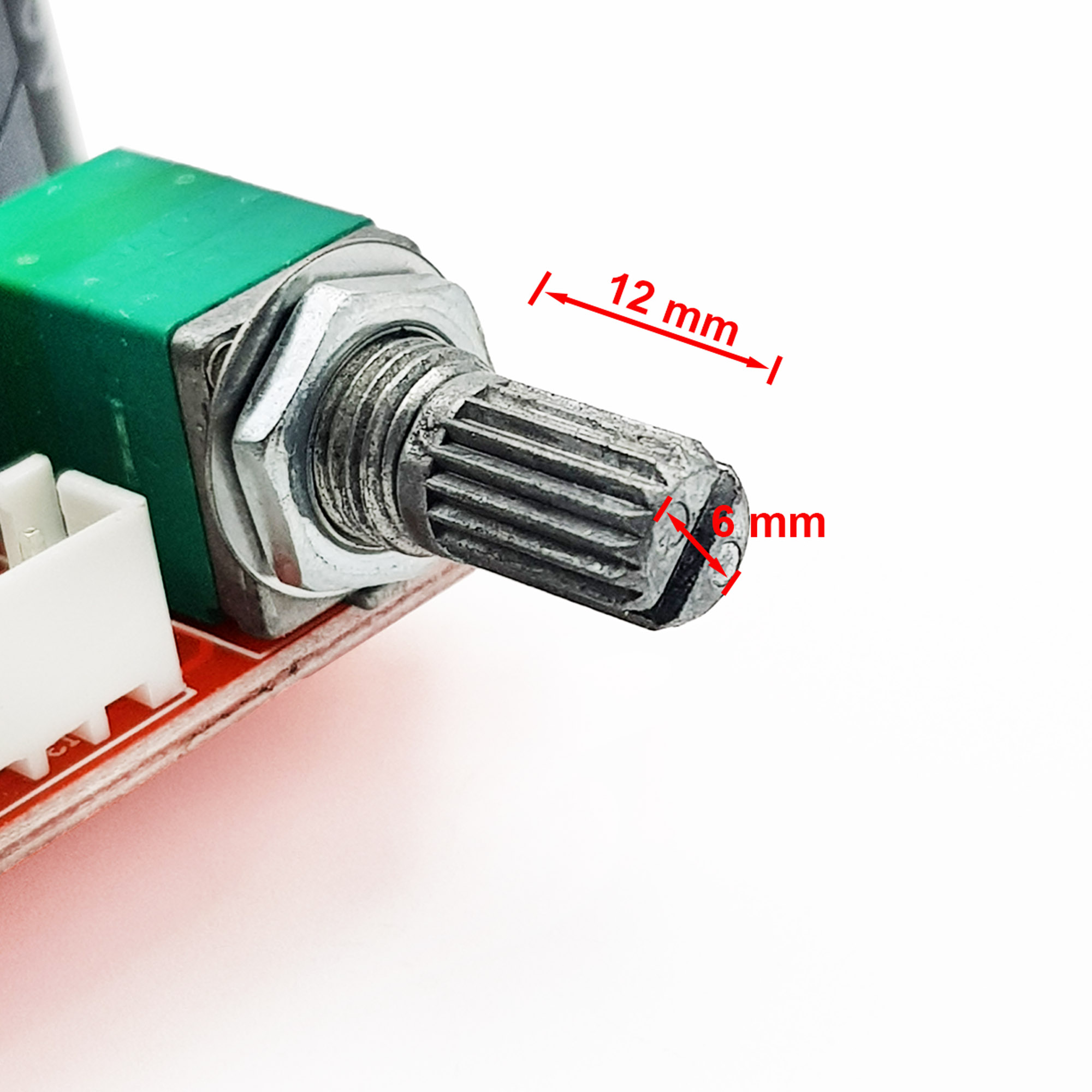 Núm chiết áp nhôm trục răng 6mm màu vàng/đen/trắng
