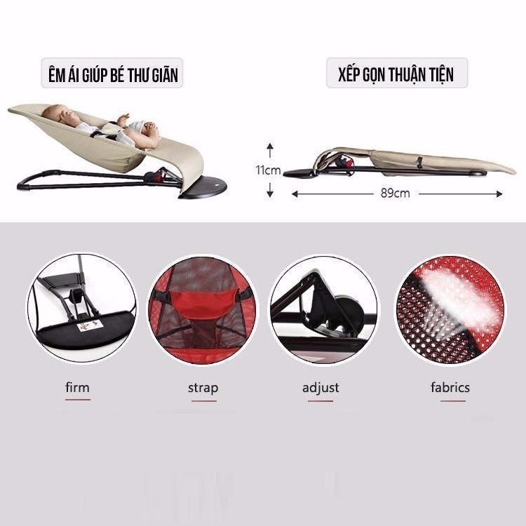 [Đèn + Nhạc] Ghế Rung Nhún Đa Năng Cho Bé Sơ Sinh