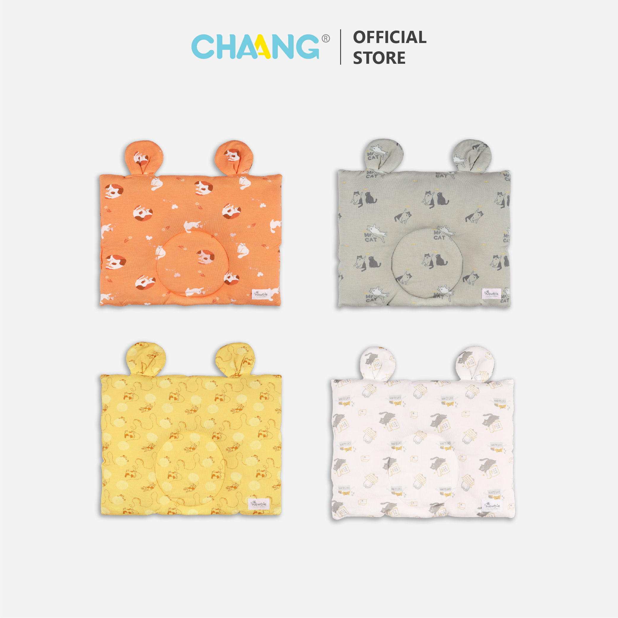 [CHAANG] Gối lõm cho bé sơ sinh Mèo Chaang