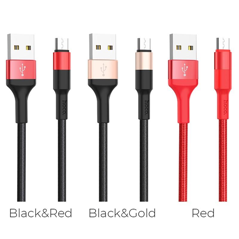 Cáp sạc microUSB Hoco X26 2A dài 1M - dây bọc dù (Hỗ trợ sạc nhanh và truyền dữ liệu) - Nhat Tin Authorised Store