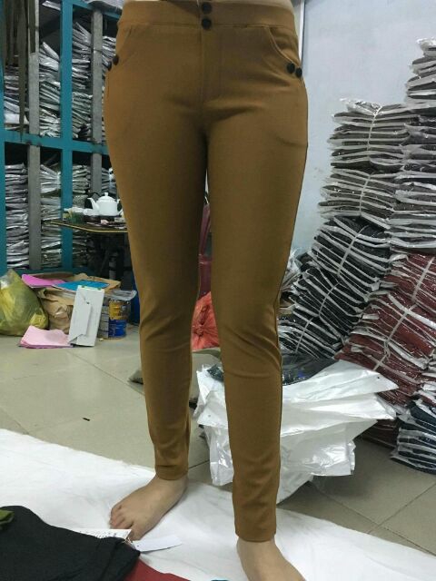 Quần cotton nữ dài xịn lưng thun 2 nút