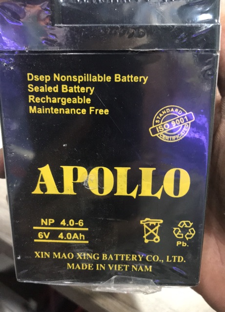 Bình acquy APOLLO 6v 4AH