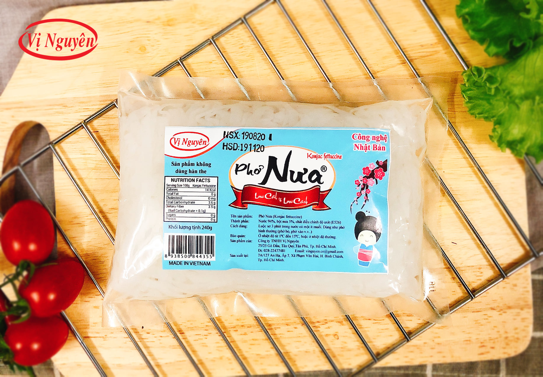 Phở nưa Vị Nguyên 240g/ gói - Phở nưa không carb - Phở nưa ăn kiêng Keto Das - Date mới (chỉ giao TPHCM)