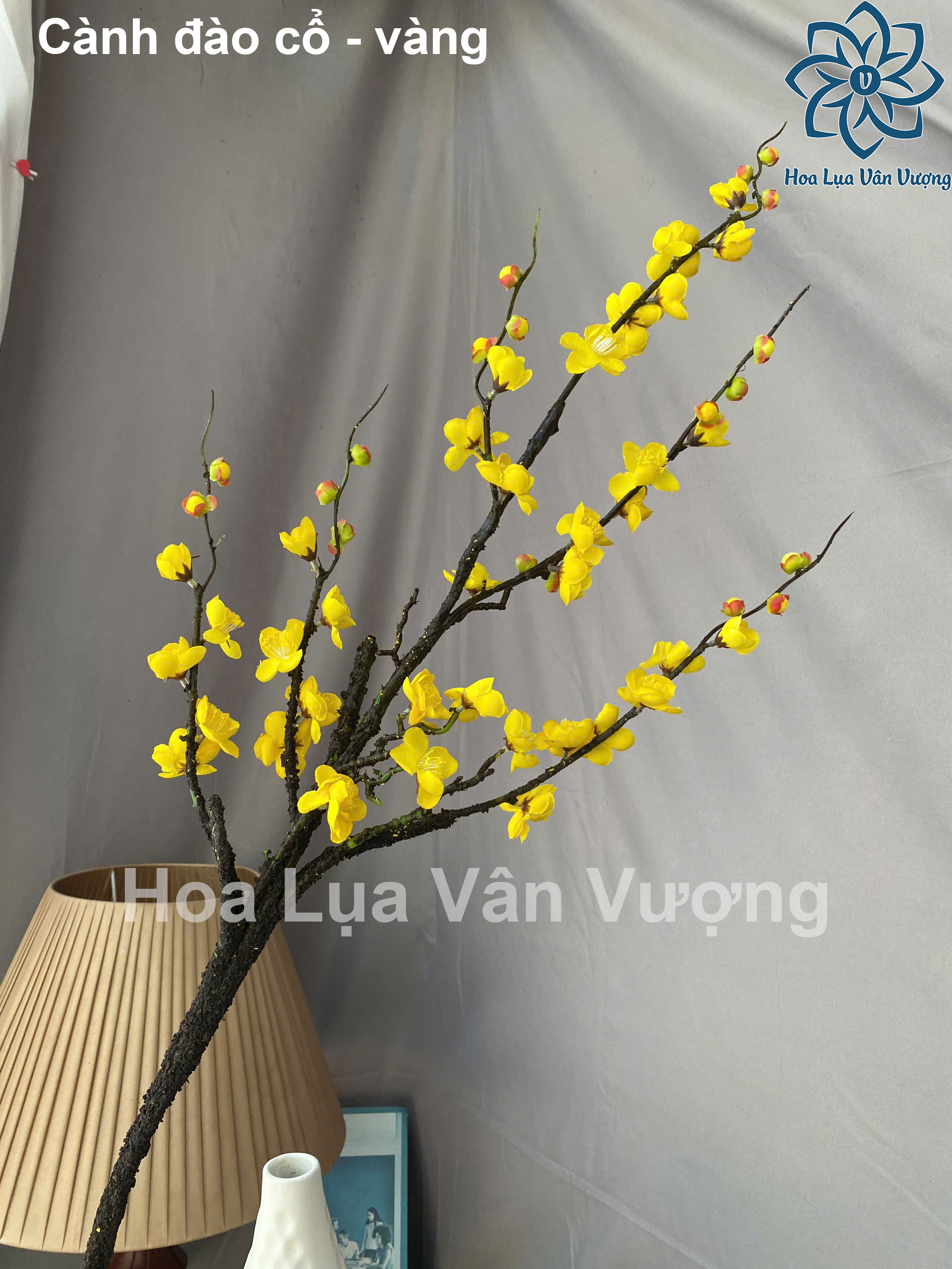 Hoa Giả, Hoa Lụa, Cành Đào Cổ Trang Trí Phòng