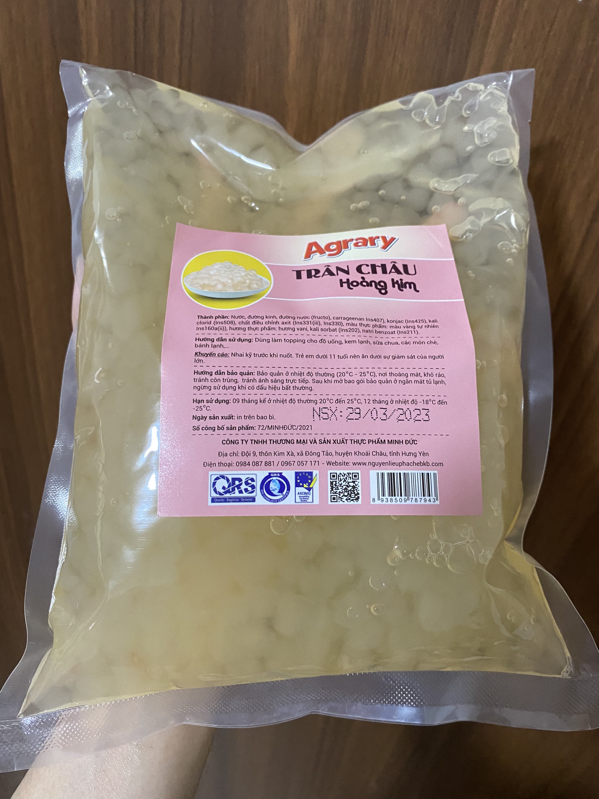 Trân châu 3Q đen/ trắng BKB túi 1kg dai giòn, thơm ngon