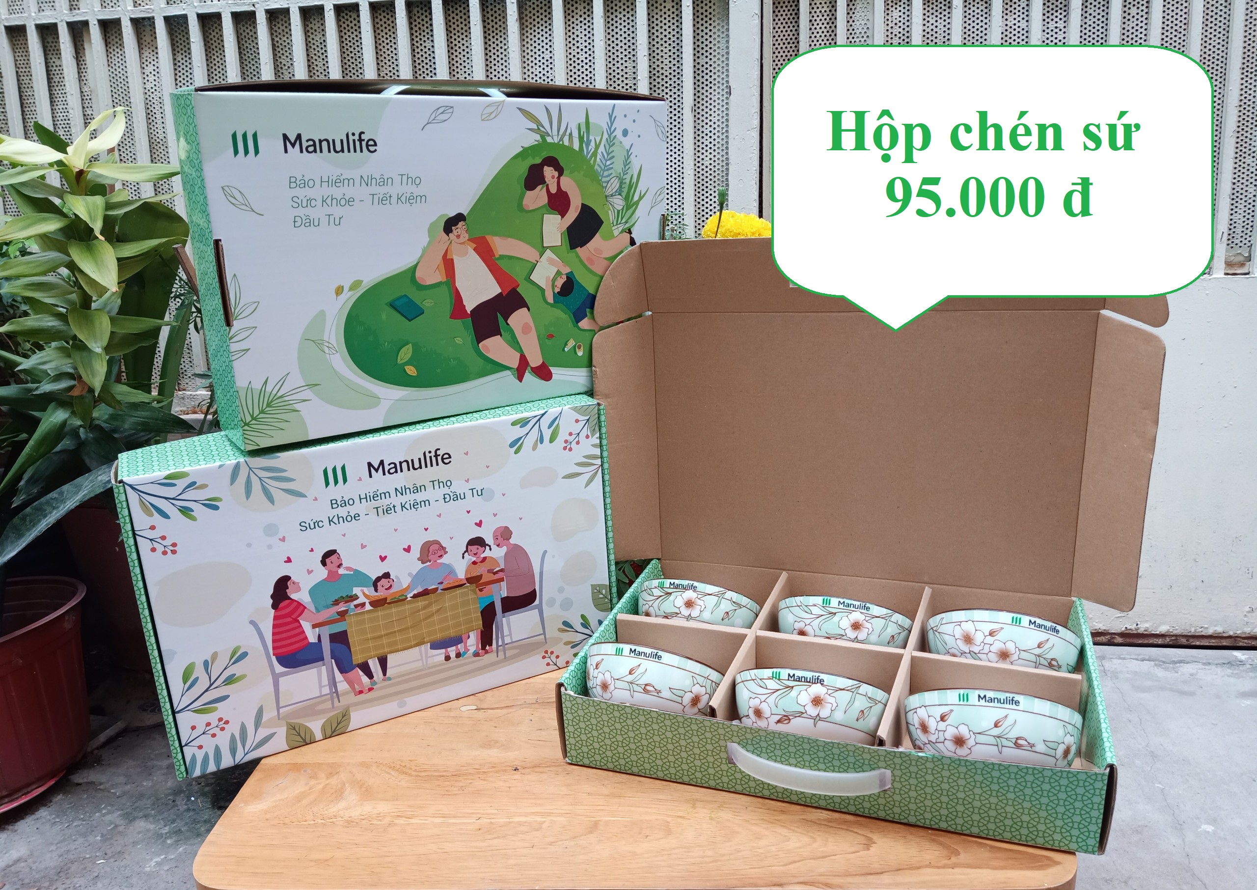 Bộ chén sứ quà tặng Manulife (hộp 6 cái)