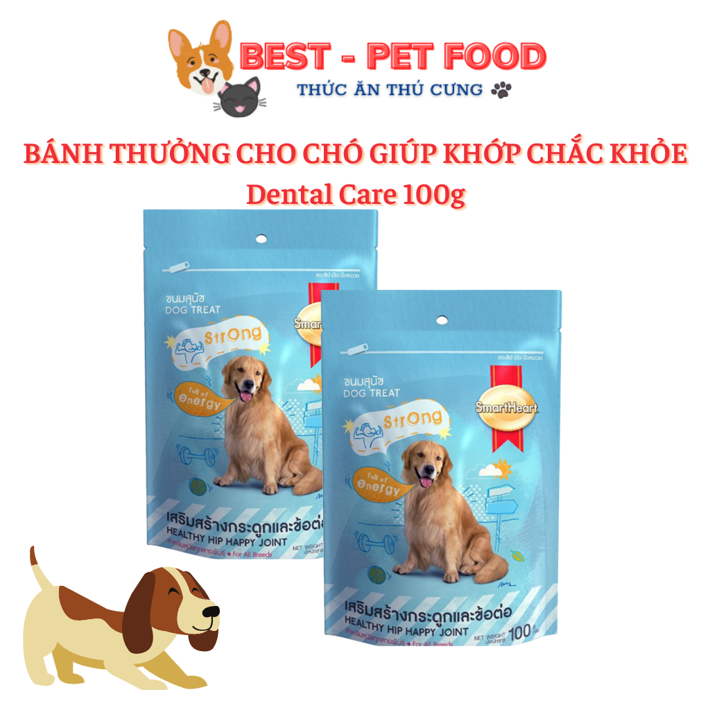 [GIẢM NGAY 25%] BÁNH THƯỞNG Snack SmartHeart Cho Chó Mọi Lứa Tuổi (100g)