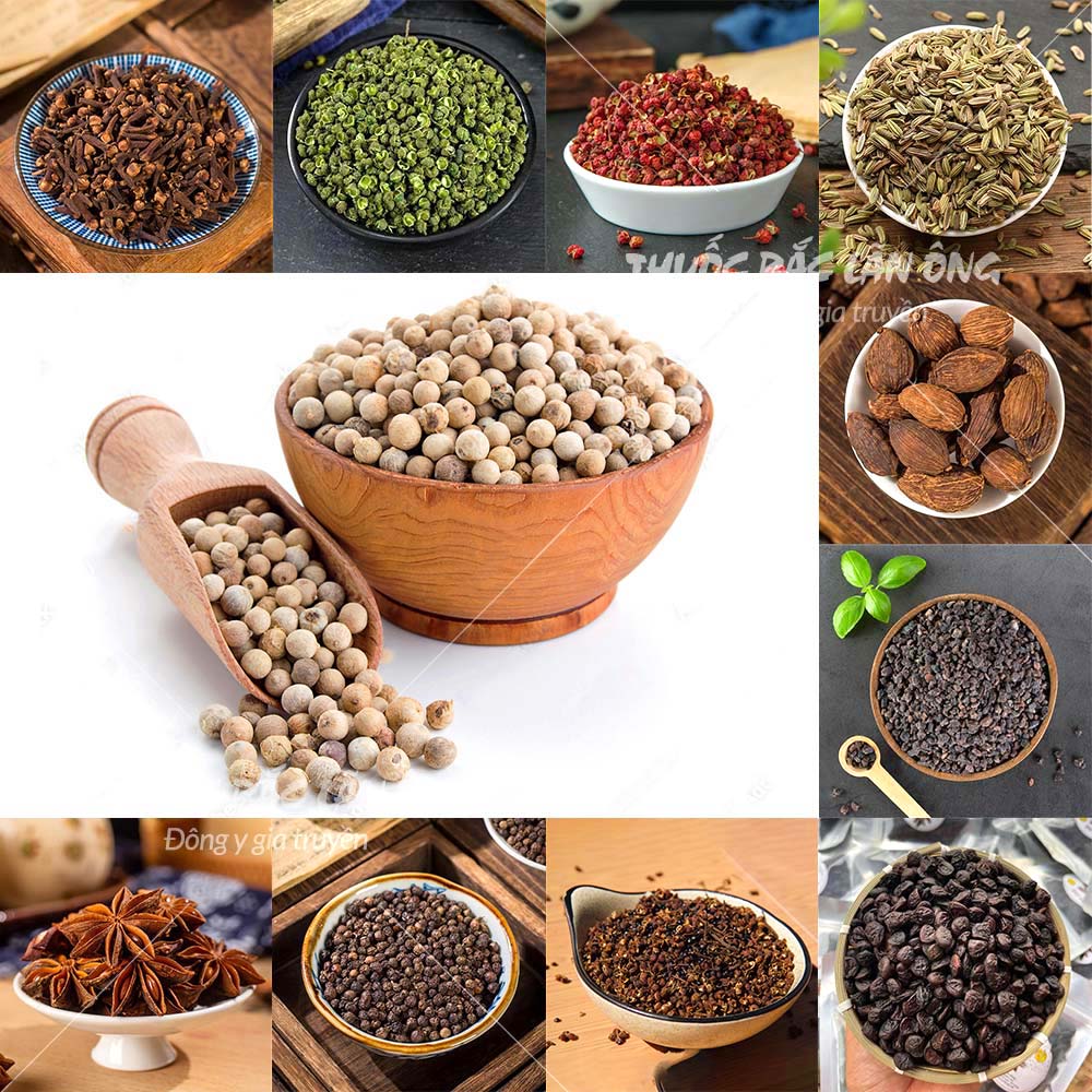 Hạt tiêu trắng 100g, tiêu sọ cay,  thơm, nguyên chất, gia vị nấu ăn - Lãn Ông