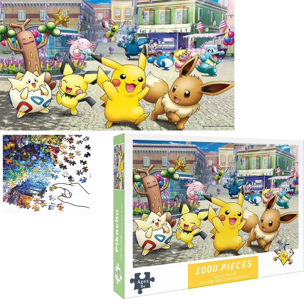[Hoàn tiền 10%][Hoàn tiền 6%]Bộ Tranh Ghép Xếp Hình 1000 Pcs Jigsaw Puzzle Tranh Ghép (75*50cm) Pokemon Bản Đẹp Cao Cấp
