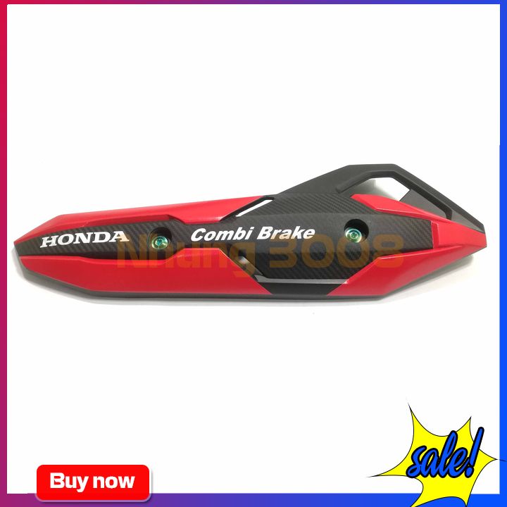 Siêu phẩm Ốp pô kèm ốc GR5 gắn xe Airblade 2016 2020 ( Màu đen đỏ)