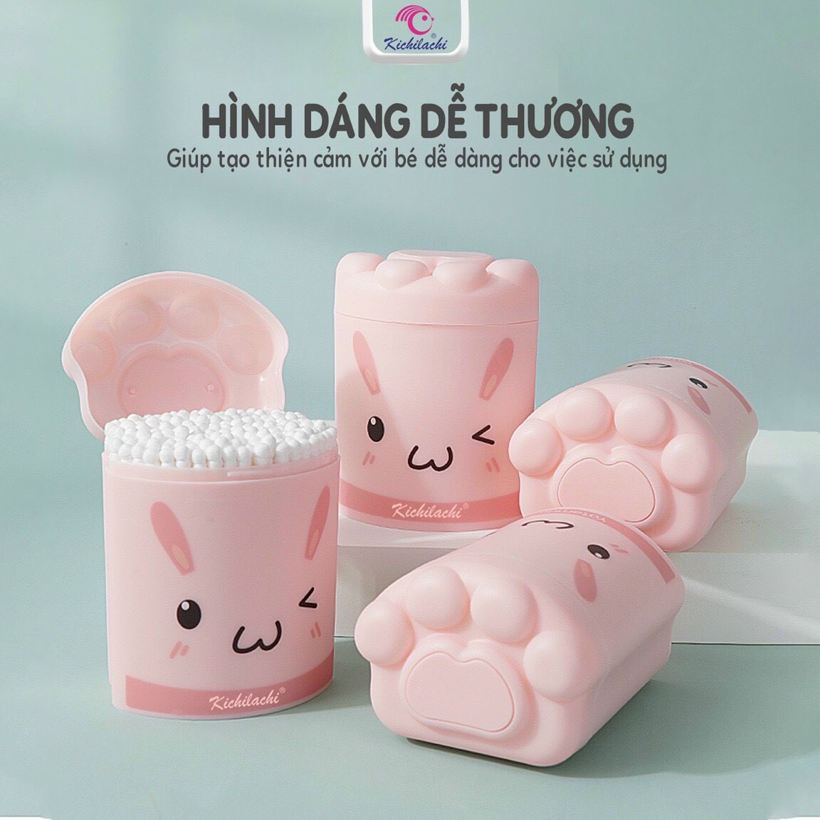 Tăm bông sơ sinh Kichi thân giấy 200 que