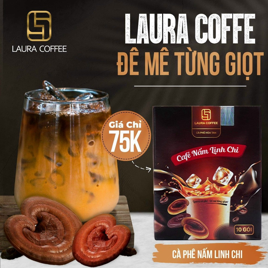 [Chính Hãng] Cà phê nấm linh chi Laura Sunshine (Hộp/10 gói)