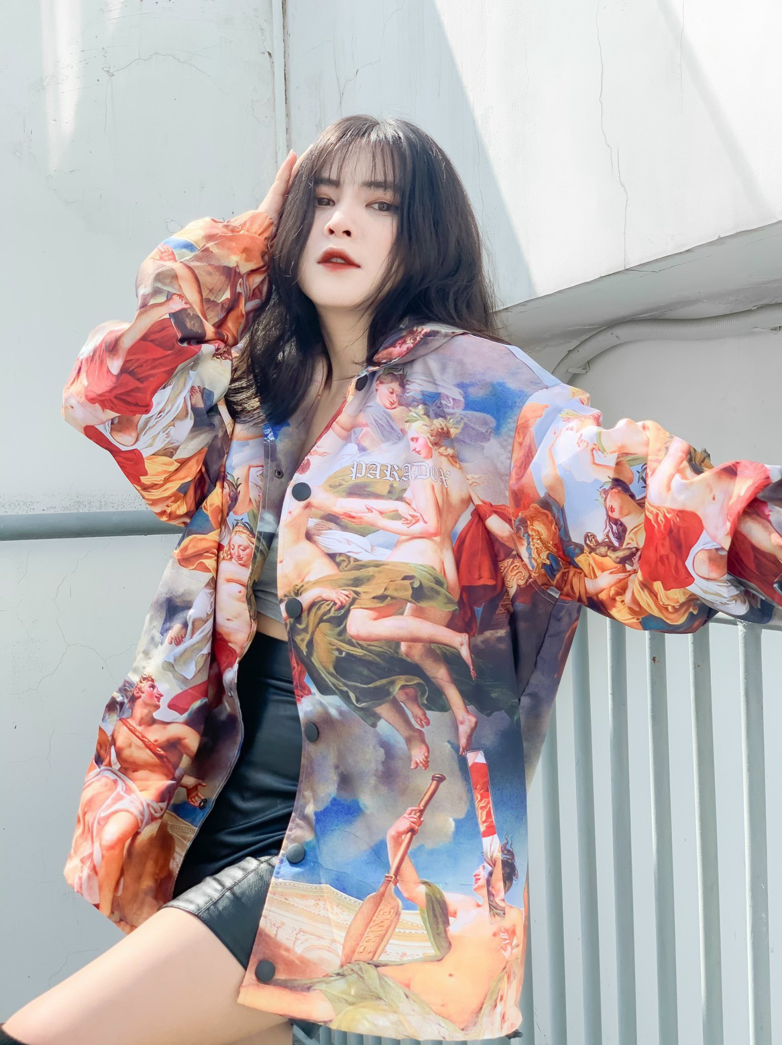 PARADOX Áo khoác dù ZOE OVER-PRINTED JACKET