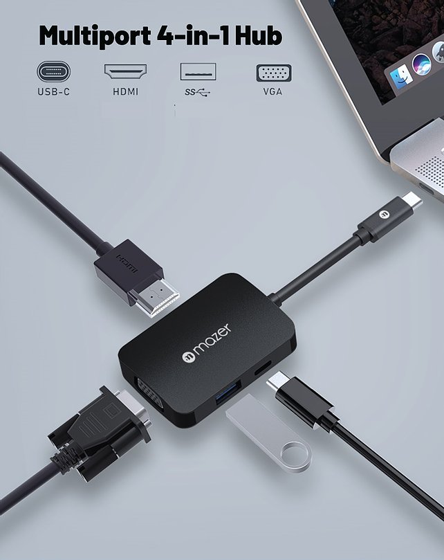 Cổng Chuyển Đổi Mazer USB-C 4-in-1 HUB