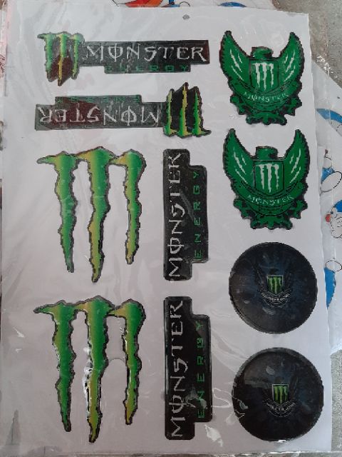 TEM  MONSTER dán xe- Khổ A4( cả vỉ)