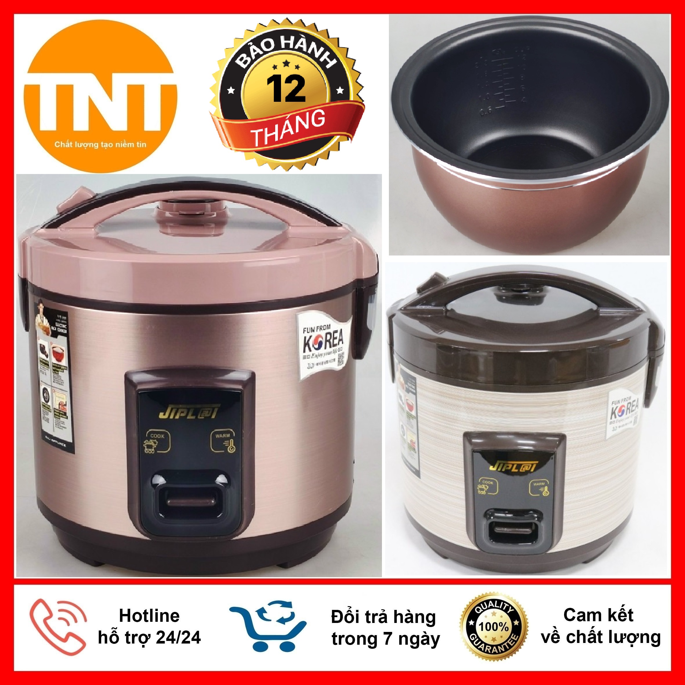 FREE SHIP Nồi Cơm Điện JIPLAI Thái Lan NC669 Dung Tích 2.2 Lít Lòng Niêu Siêu Dày, Bảo Hành 12 Tháng