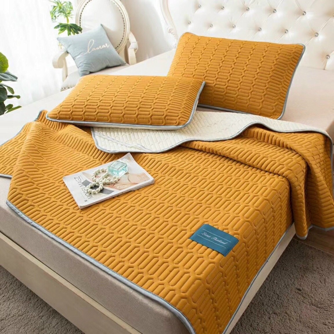 Chiếu điều hoà chiếu cao su non (tặng kèm gối)