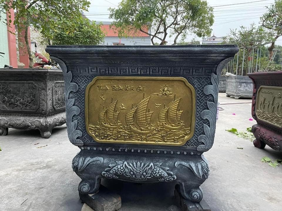 Khuôn đúc chậu vuông 70 chân liền mã đáo thành công + thuận buồm xuôi gió