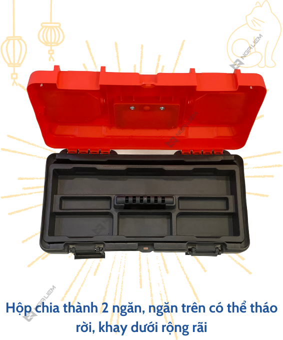 Thùng đồ nghề đỏ đa năng Liwin (14'' – 350mm; 17'' – 430mm; 19'' – 450mm)