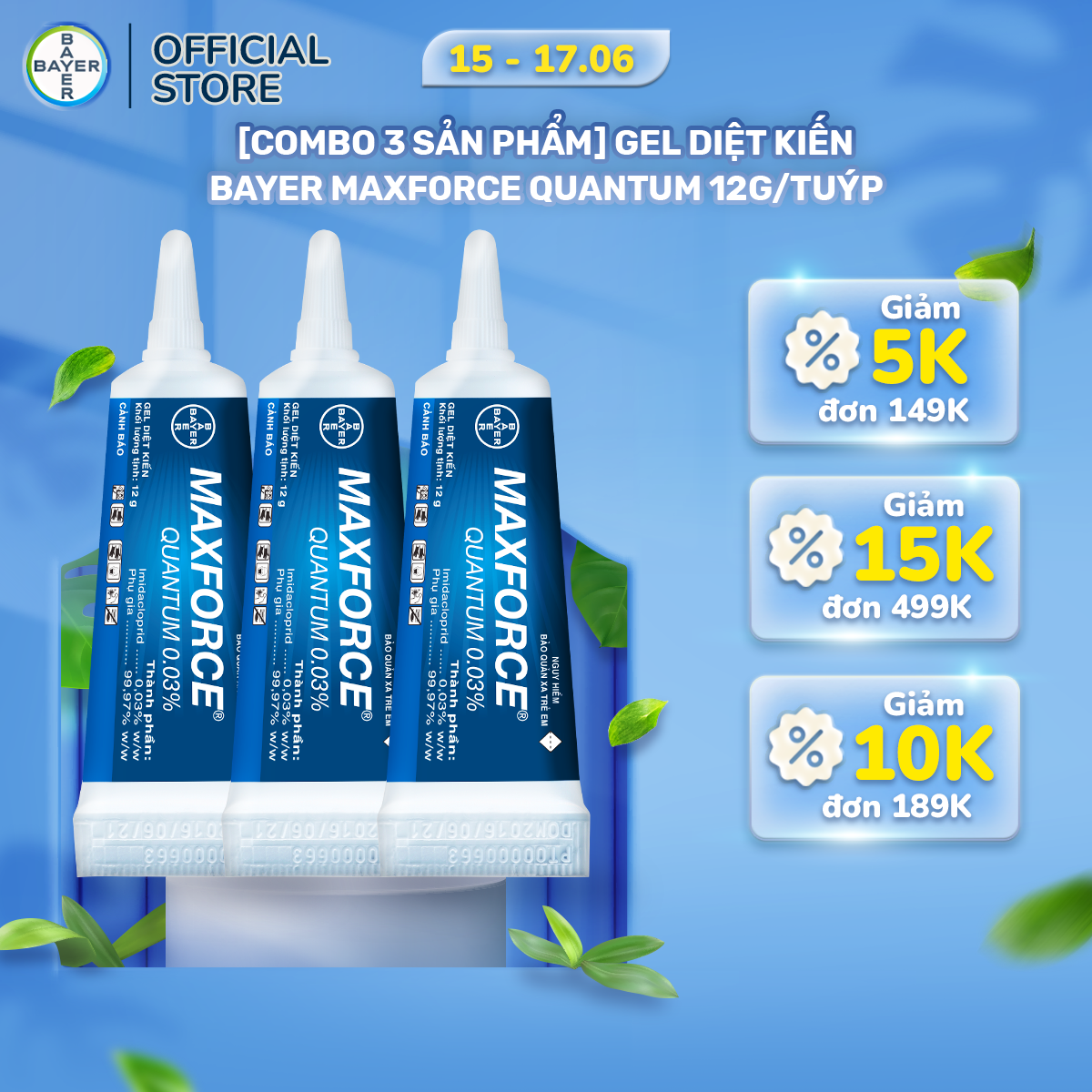 [Combo 3 Sản Phẩm] Gel Diệt Kiến Maxforce Quantum Chính Hãng