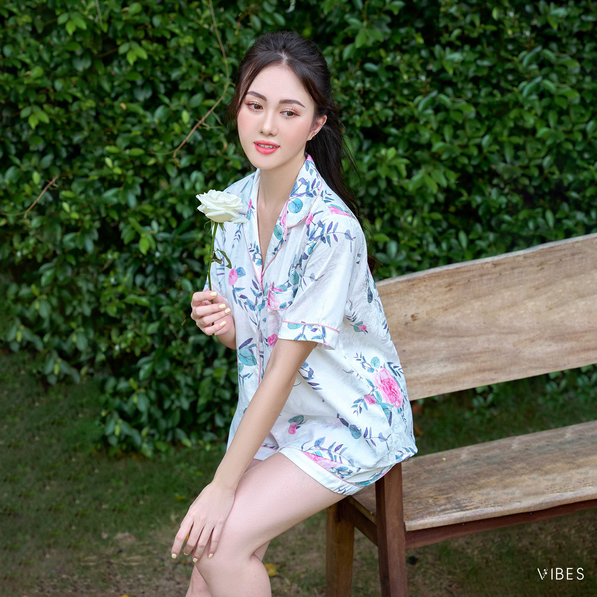 VIBES Pijama ngắn Lụa gấm Rosie Py Set