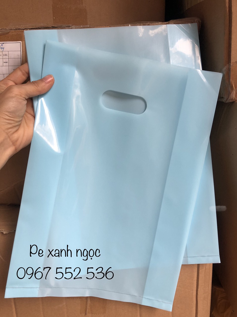 {1kg/size} - túi nilon PE bóng dẽo MÀU XANH NGỌC