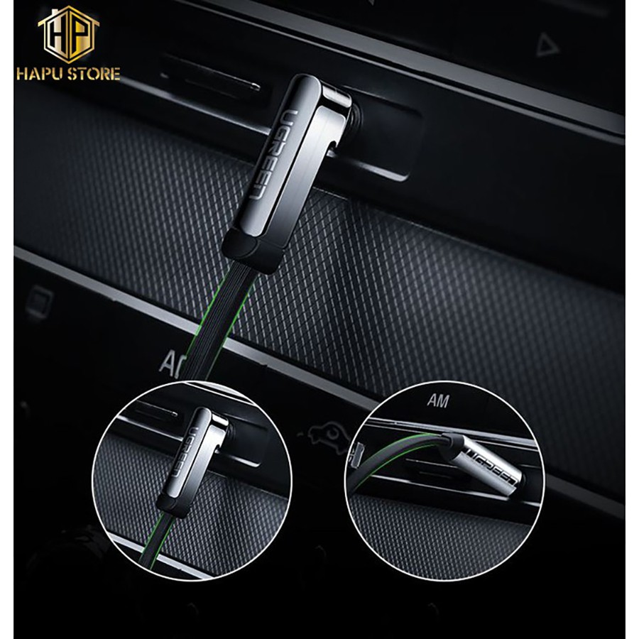 Cáp âm thanh Ugreen 60179 dài 1m bẻ góc chuẩn 3.5mm  - HapuStore
