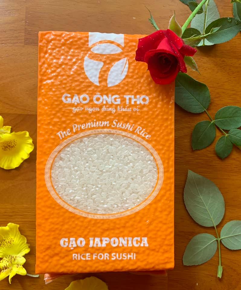 Gạo Nhật Japonica 1Kg - Gạo Ông Thọ - Gạo Hạt Tròn Đều, Dẻo Mềm, Ngọt Cơm