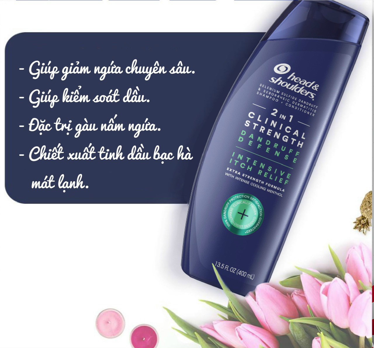 [Voucher 50k + Hoàn tiền 6% max 300k] Dầu gội Head & Shoulders 400ml nội địa Mỹ
